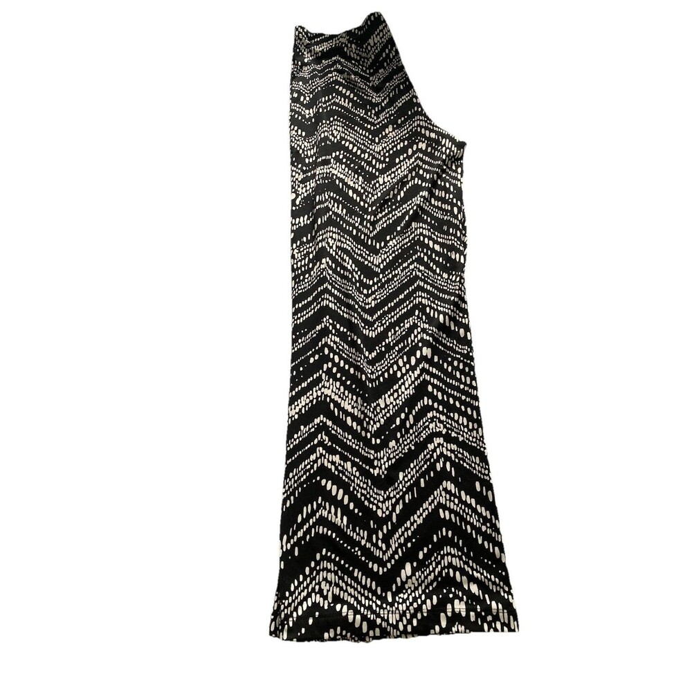 AGB Black & White Geometric Pull On Pants Large Flared Good Condition Stretch - Picture 3 of 12